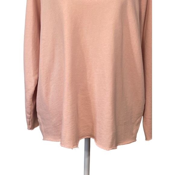 Eileen Fisher Organic Cotton Oversized Lightweight Sweatshirt Pink Size XL - Picture 3 of 7